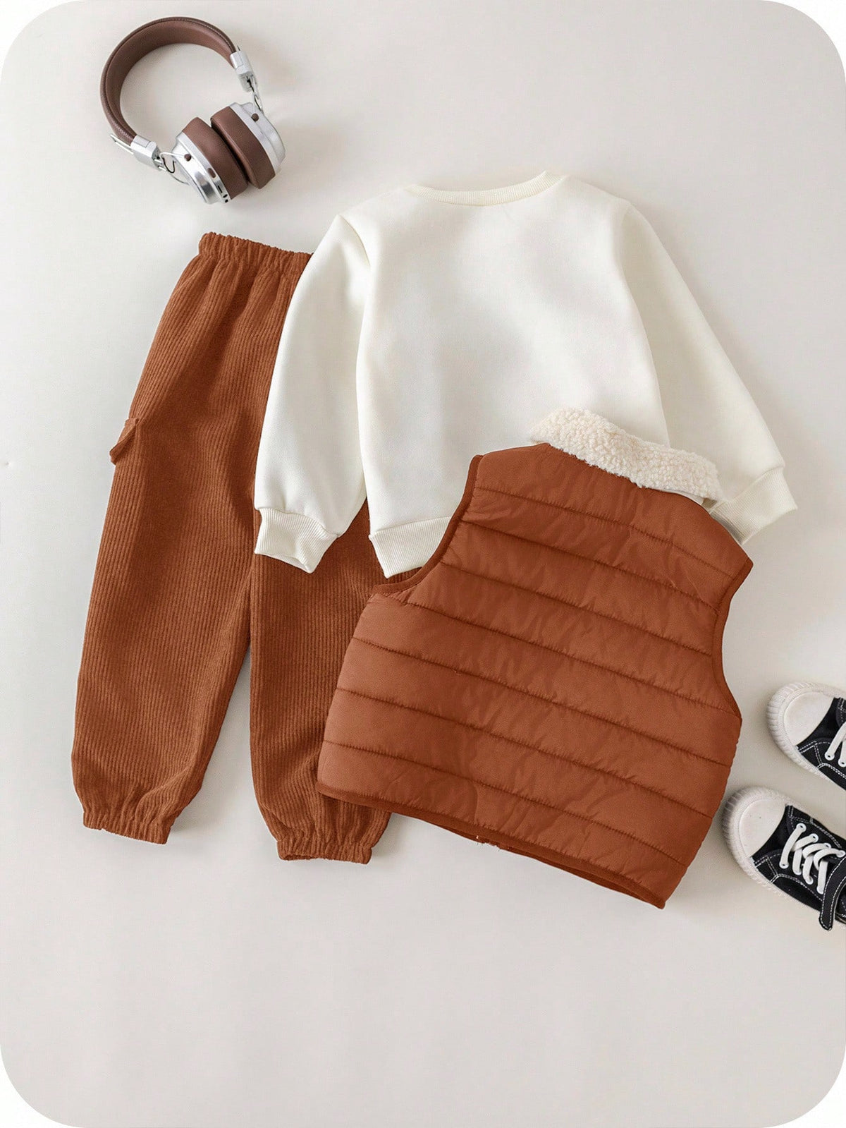 Ensemble sweat, pantalon et gilet en polaire Bambinoo x Playful Pals pour bébé garçon