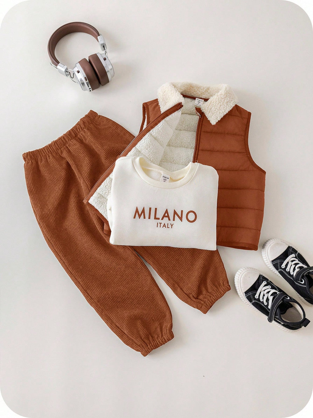 Ensemble sweat, pantalon et gilet en polaire Bambinoo x Playful Pals pour bébé garçon