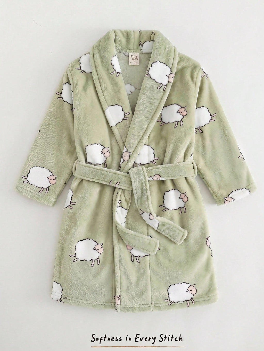 Robe de chambre Bambinoo x Cozy Pixies pour garçons à imprimé dessin animé