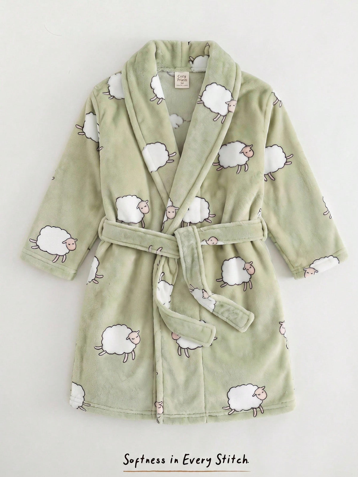 Robe de chambre Bambinoo x Cozy Pixies pour garçons à imprimé dessin animé