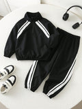 Bambinoo x Playful Pals Boys' Half-Zip Stand Collar Jacket & Pants Set