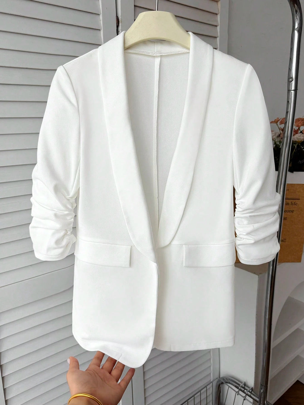Girls' Preppy Shawl Collar Blazer