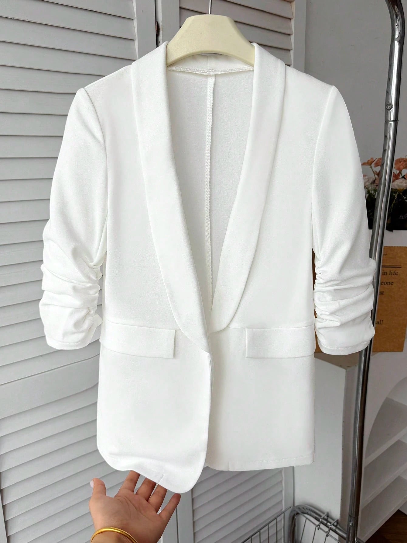 Girls' Preppy Shawl Collar Blazer