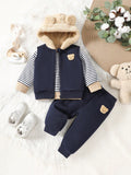 Vintaside Baby Boy Sweatshirt Bear Vest Pants Set