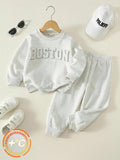 Bambinoo x Playful Pals Boys' 3D Letter Fleece Sweatshirt Set