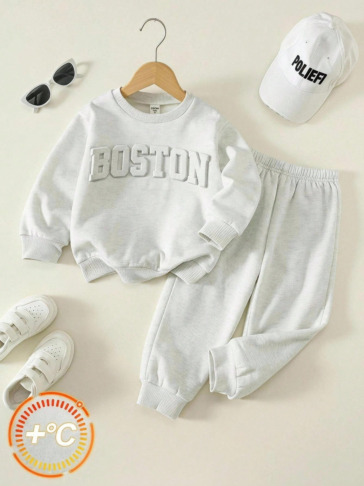 Bambinoo x Playful Pals Boys' 3D Letter Fleece Sweatshirt Set