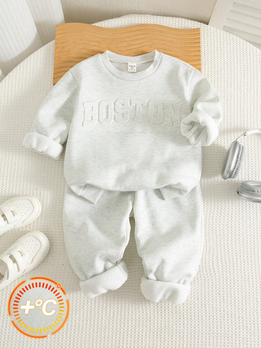 Bambinoo x Playful Pals Boys' 3D Letter Fleece Sweatshirt Set