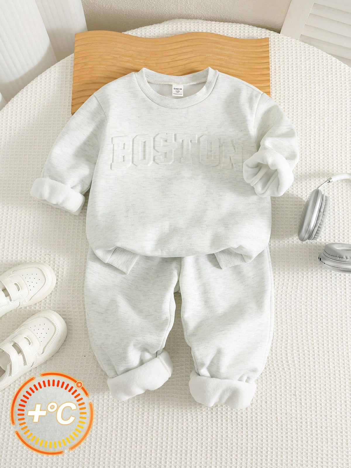 Bambinoo x Playful Pals Boys' 3D Letter Fleece Sweatshirt Set