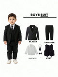 Baby Boy Blazer Vest Shirt Trouser Tie Bow Tie 6 Piece Set