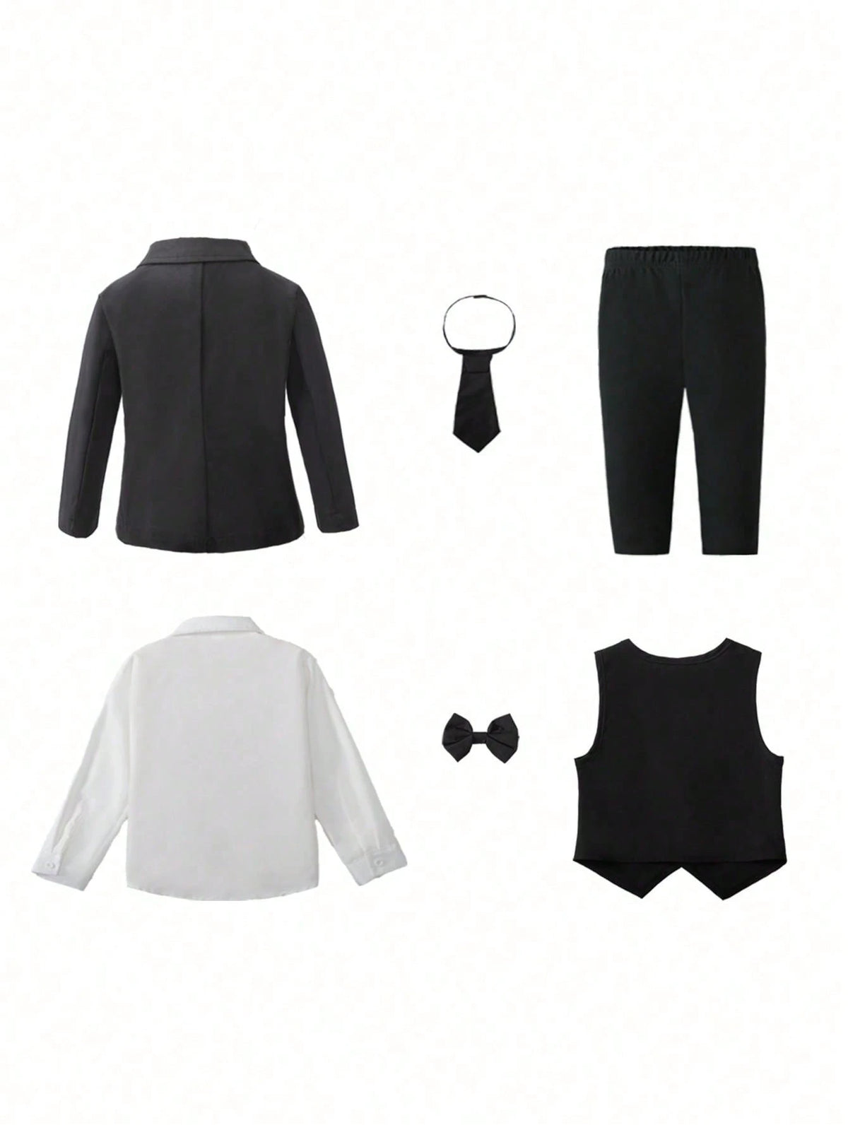 Baby Boy Blazer Vest Shirt Trouser Tie Bow Tie 6 Piece Set