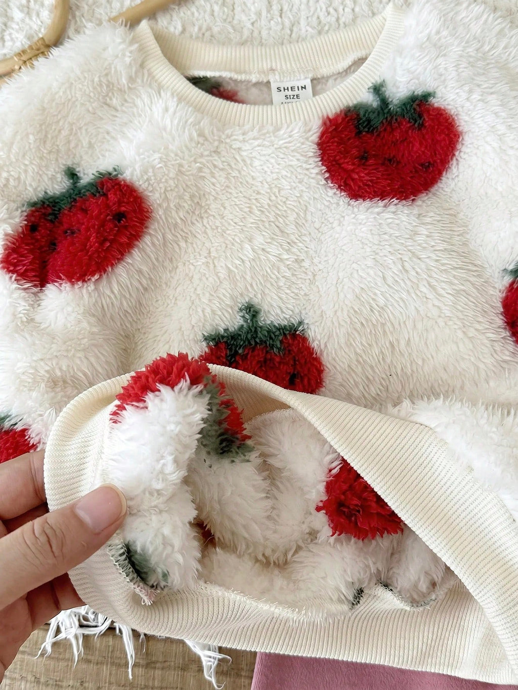 LMoss Kids Baby Girl Knitted Plush Sweatshirt Set - Multicolor