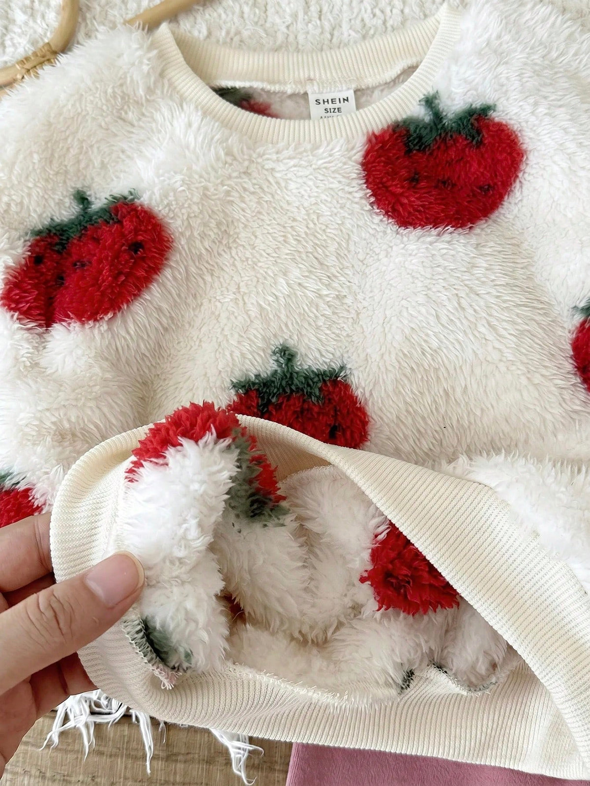 LMoss Kids Baby Girl Knitted Plush Sweatshirt Set - Multicolor