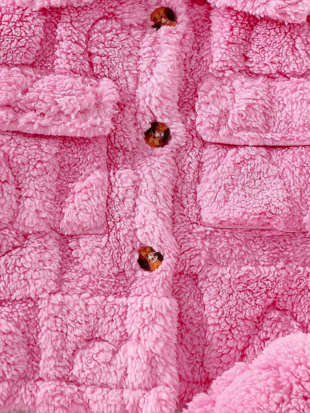 Baby Girl Plush Jacket Sweatpants Ribbed Tank Top 3 Piece Set