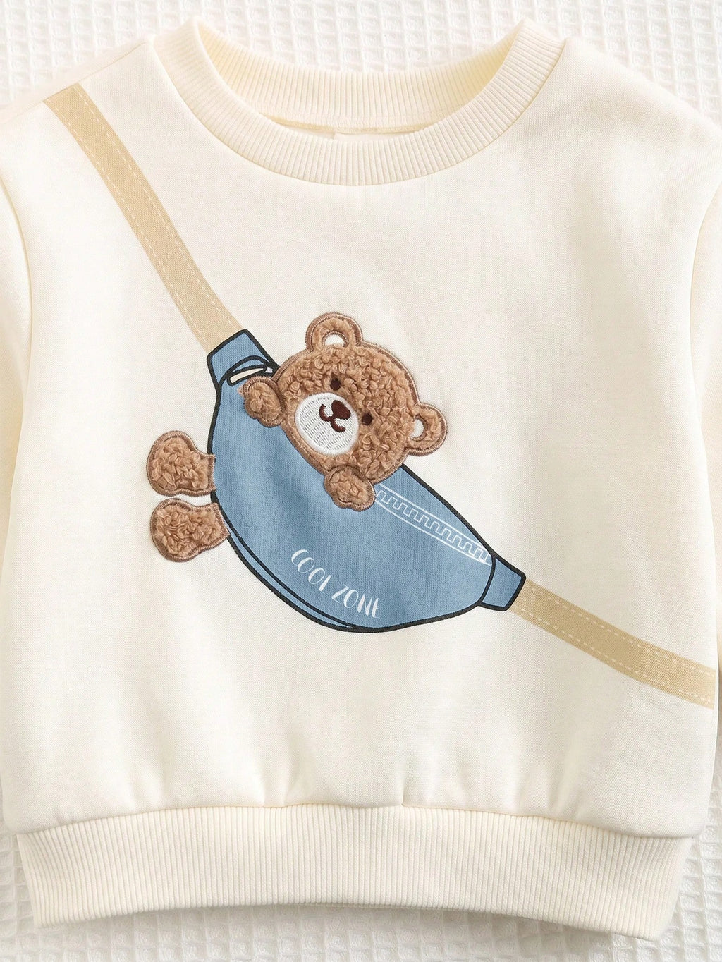 Ensemble sweat et jogging croisés avec motif ourson pour bébé garçon Cozy Pixies - Bleu poussière
