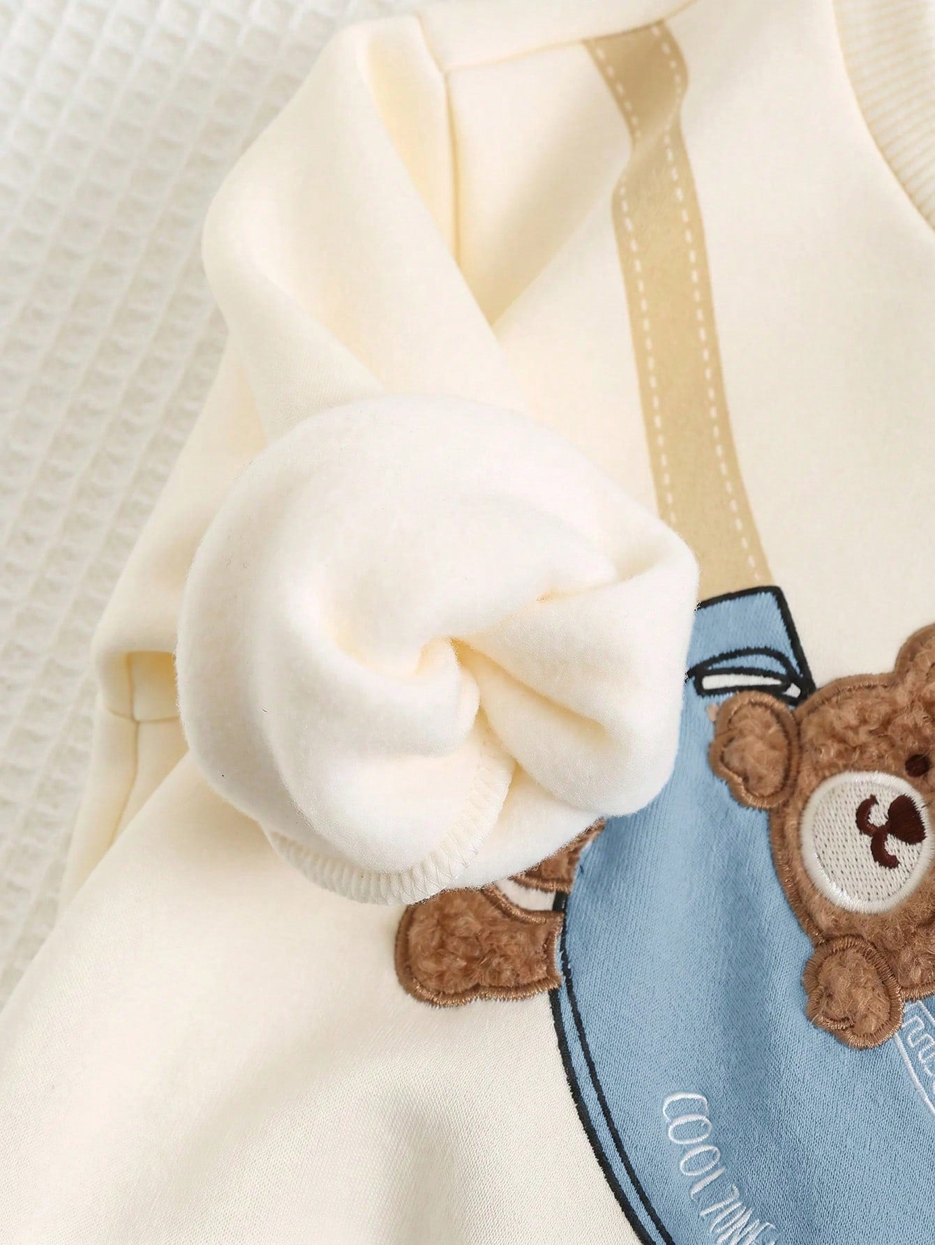 Ensemble sweat et jogging croisés avec motif ourson pour bébé garçon Cozy Pixies - Bleu poussière