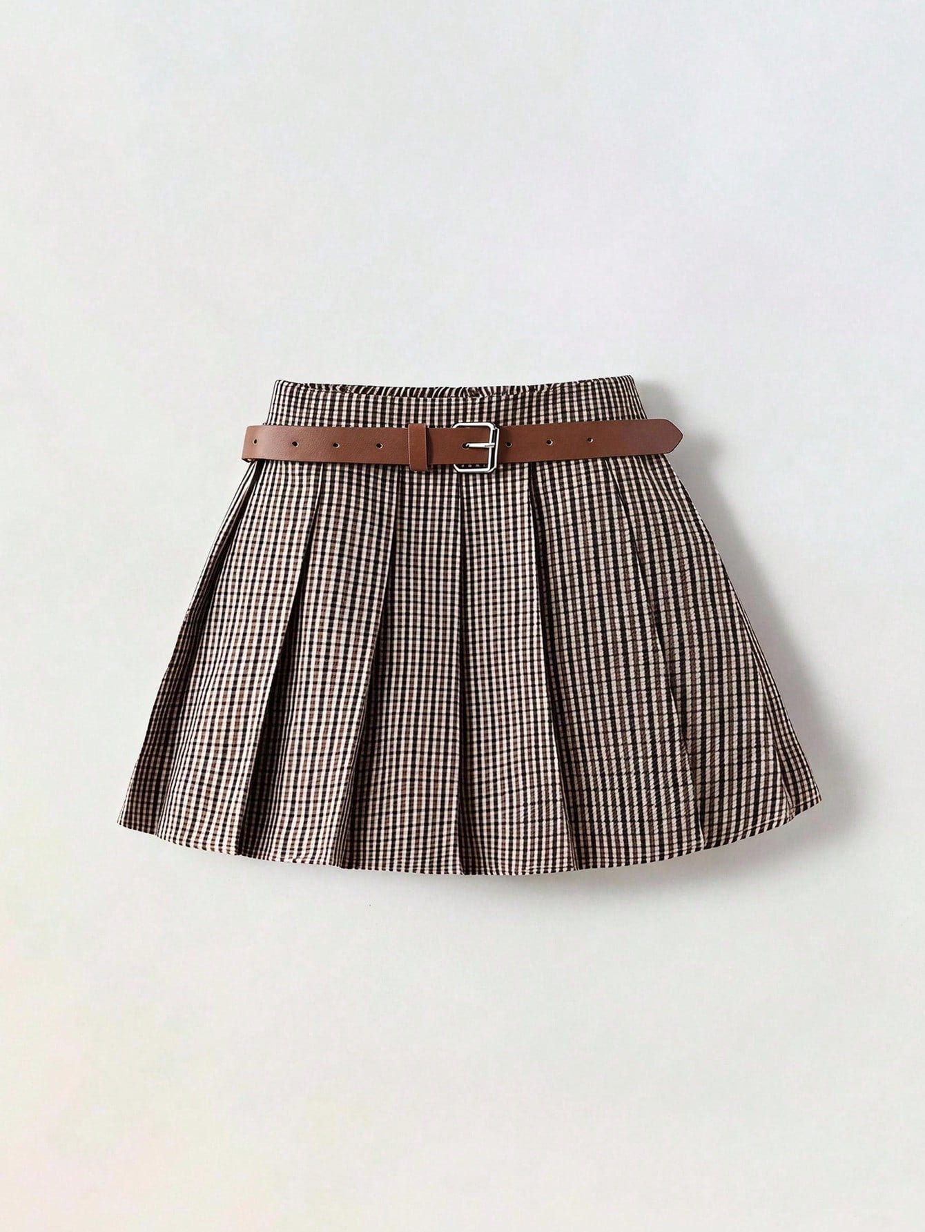Girls' Plaid Pleated School Skirt