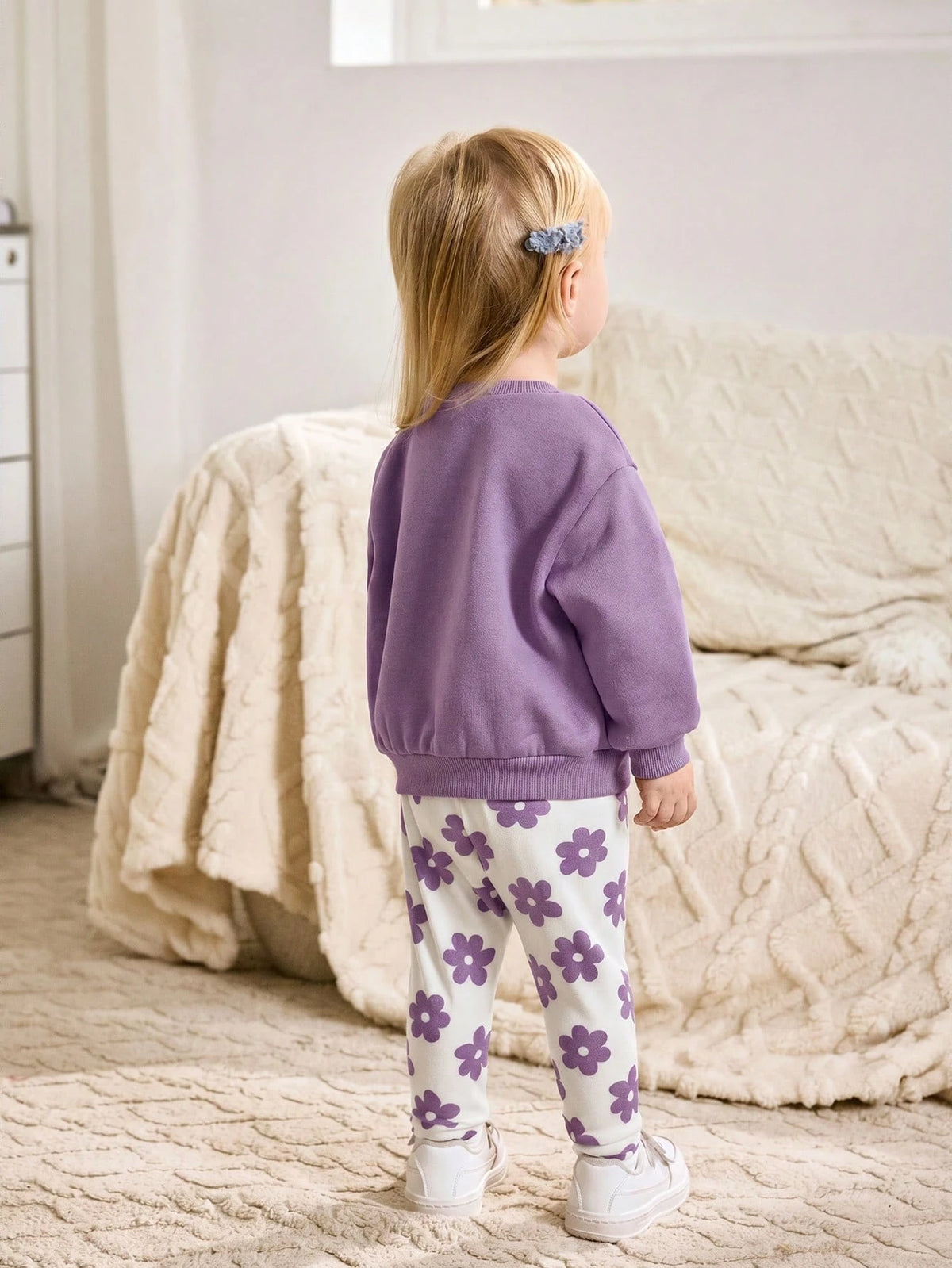 Cozy Pixies Baby Girl Floral Knit Sweatshirt Leggings Set