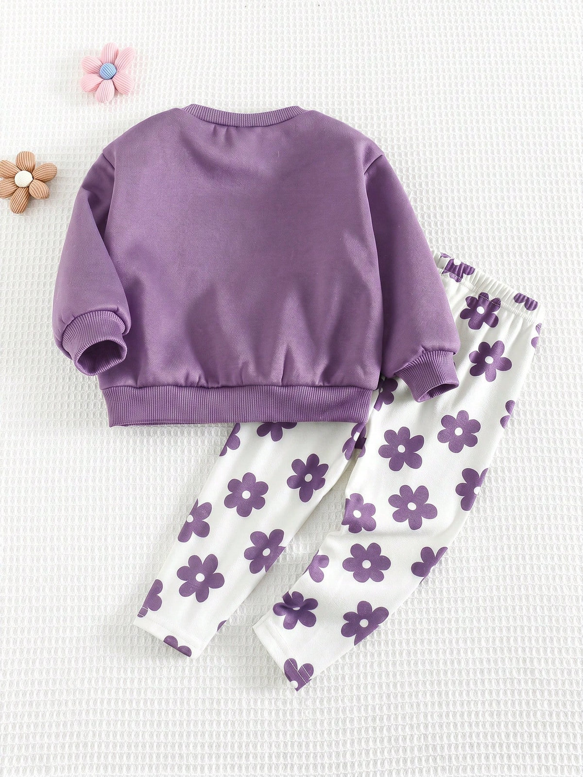 Cozy Pixies Baby Girl Floral Knit Sweatshirt Leggings Set