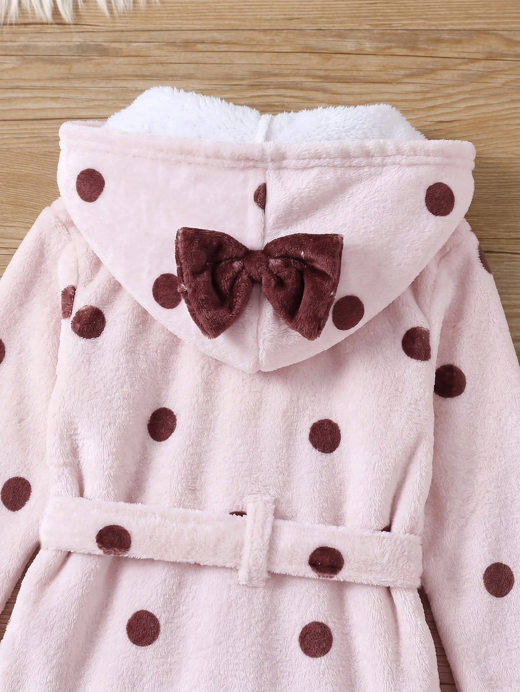 Girls' Hooded Fleece Robe Khaki