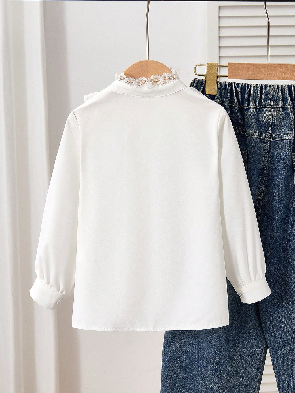 Girls' Peter Pan Collar Blouse with Bow Tie