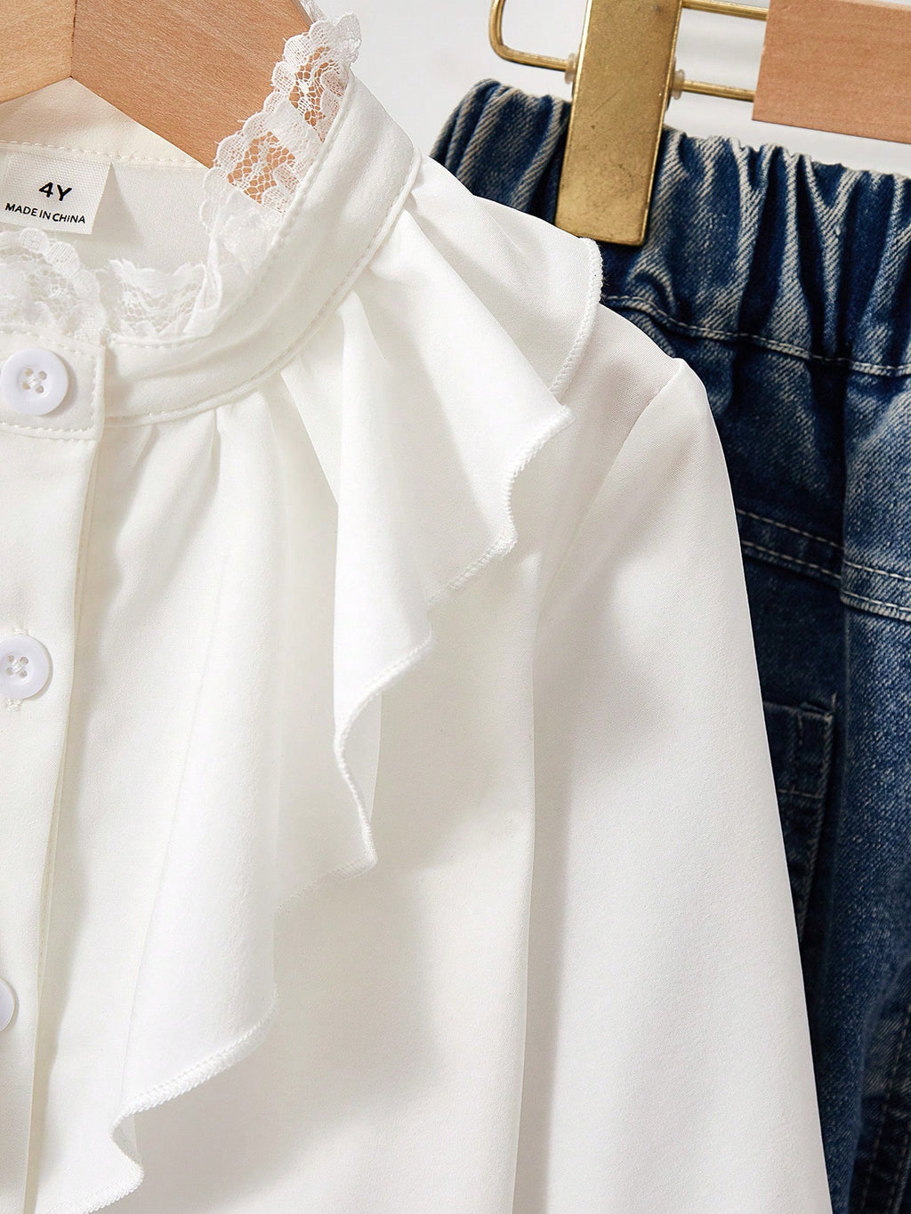 Girls' Peter Pan Collar Blouse with Bow Tie