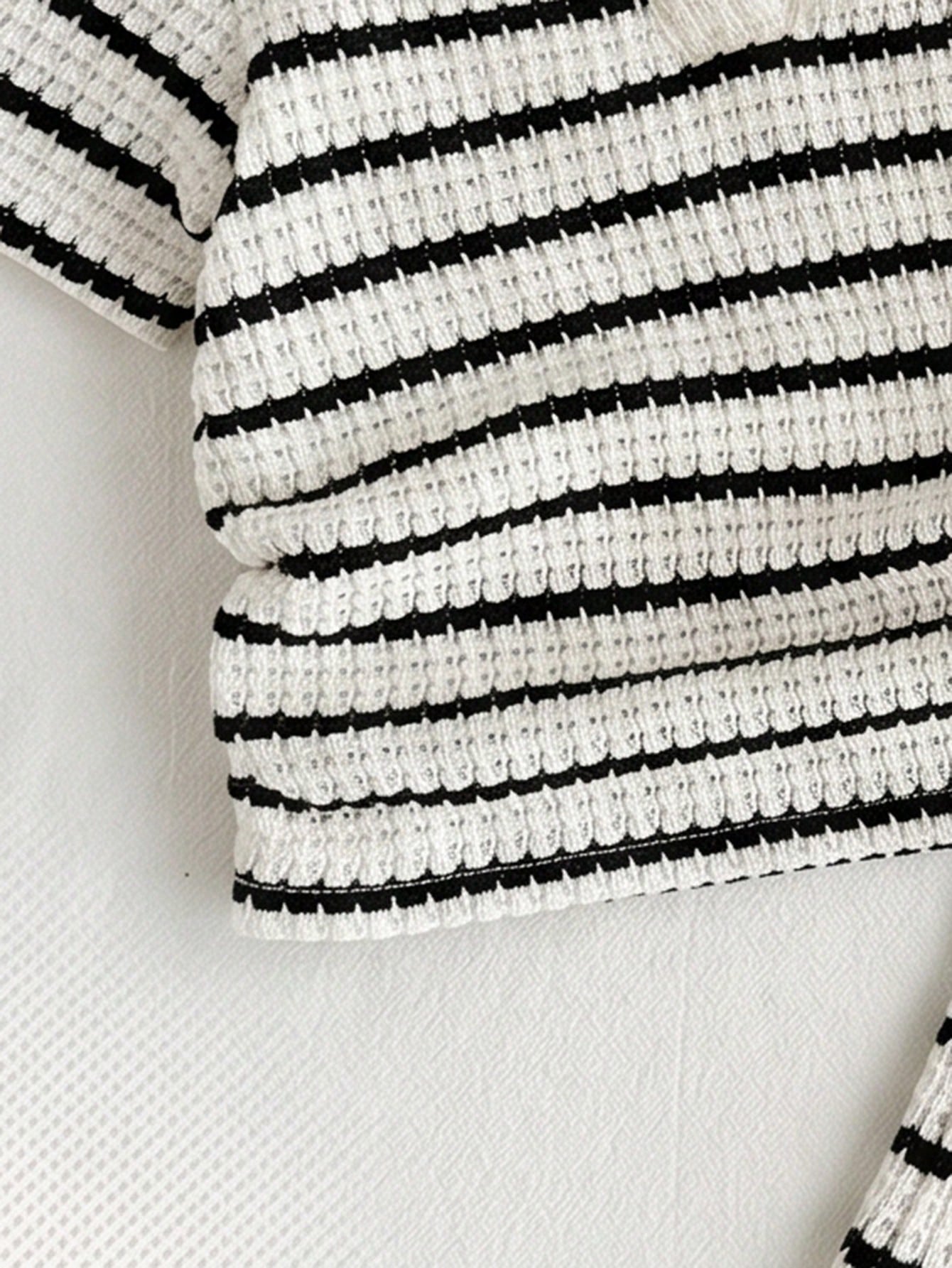 Ensemble 2 pièces chemise et pantalon évasé pour bébé fille SHEIN noir et blanc