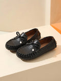 Girls' Woven Bow Knot Bean Loafers