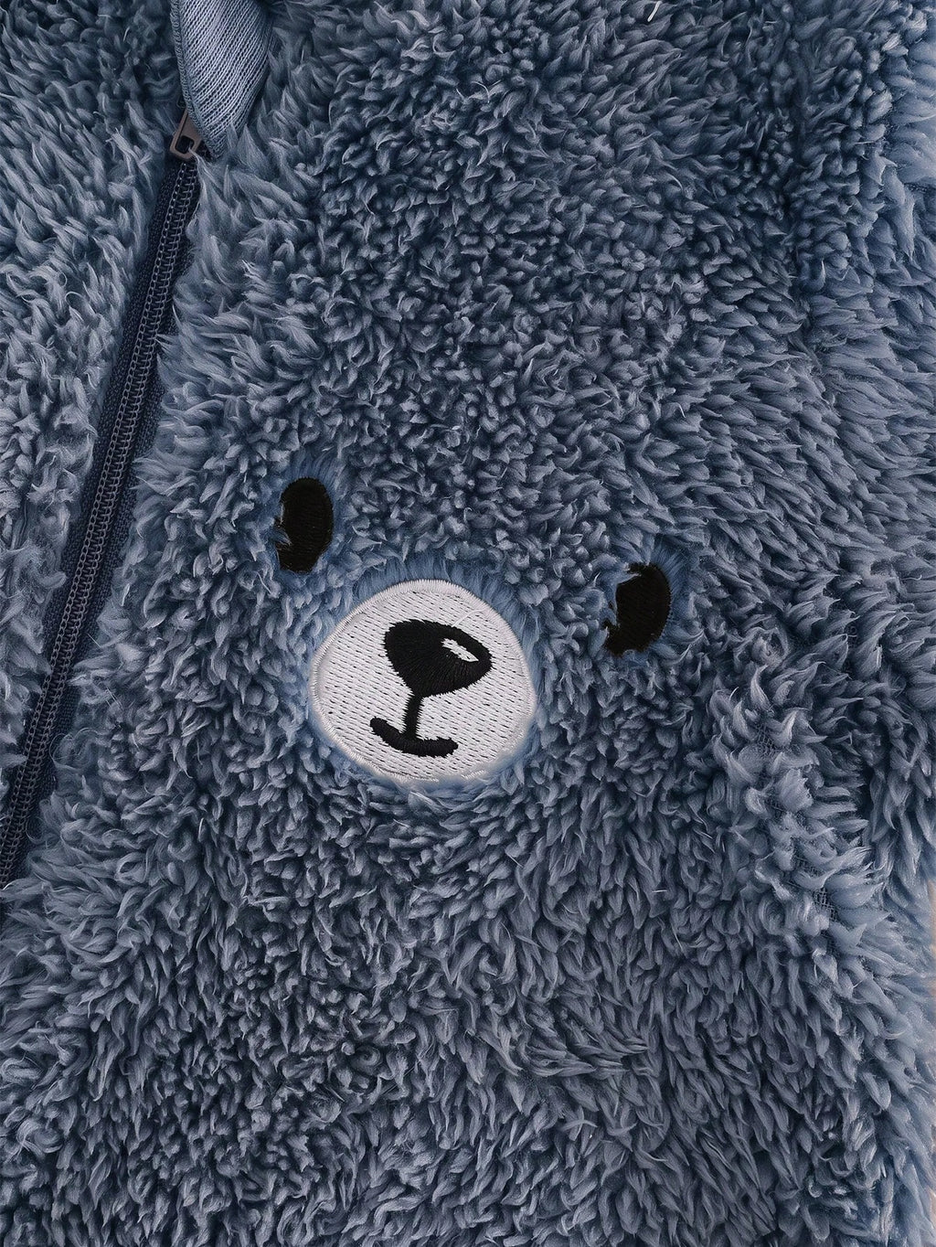 Cozy Pixies Unisex Dusty Blue Fleece Hooded Jacket Set Dusty Blue
