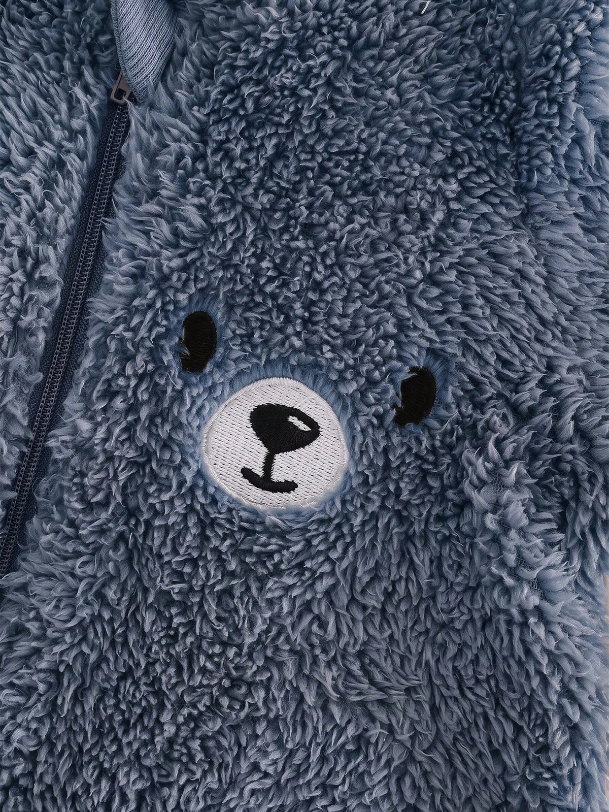 Cozy Pixies Unisex Dusty Blue Fleece Hooded Jacket Set Dusty Blue