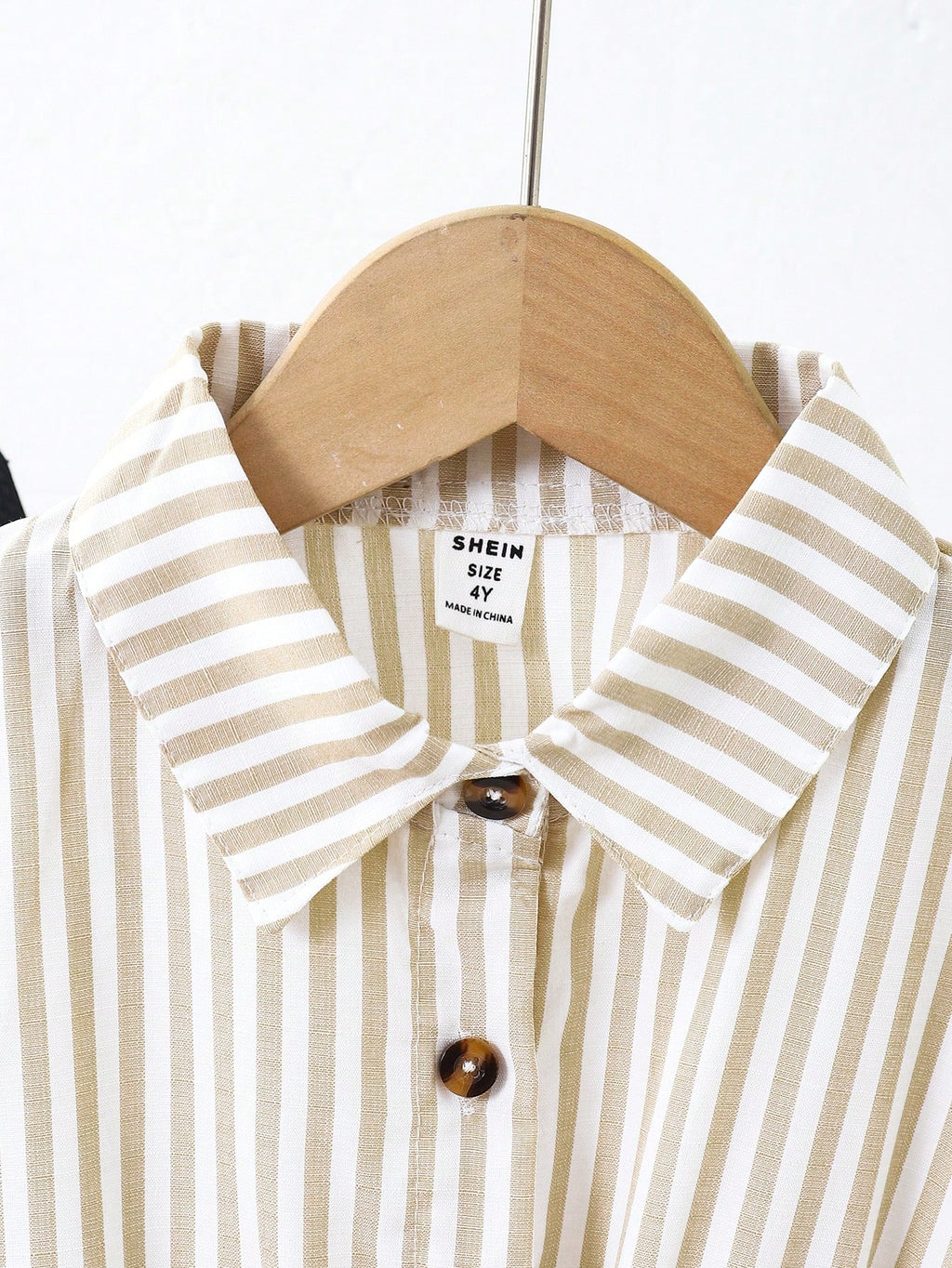 Girls' Striped Belted Shirt Dress