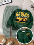 Bambinoo x Playful Pals Boys' Racing Car Graphic Sweatshirt & Pants Set