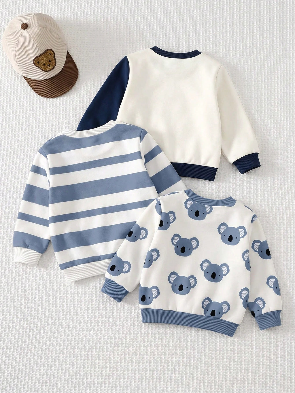 Ensemble sweat-shirt 3 pièces colorblock pour bébé garçon multicolore