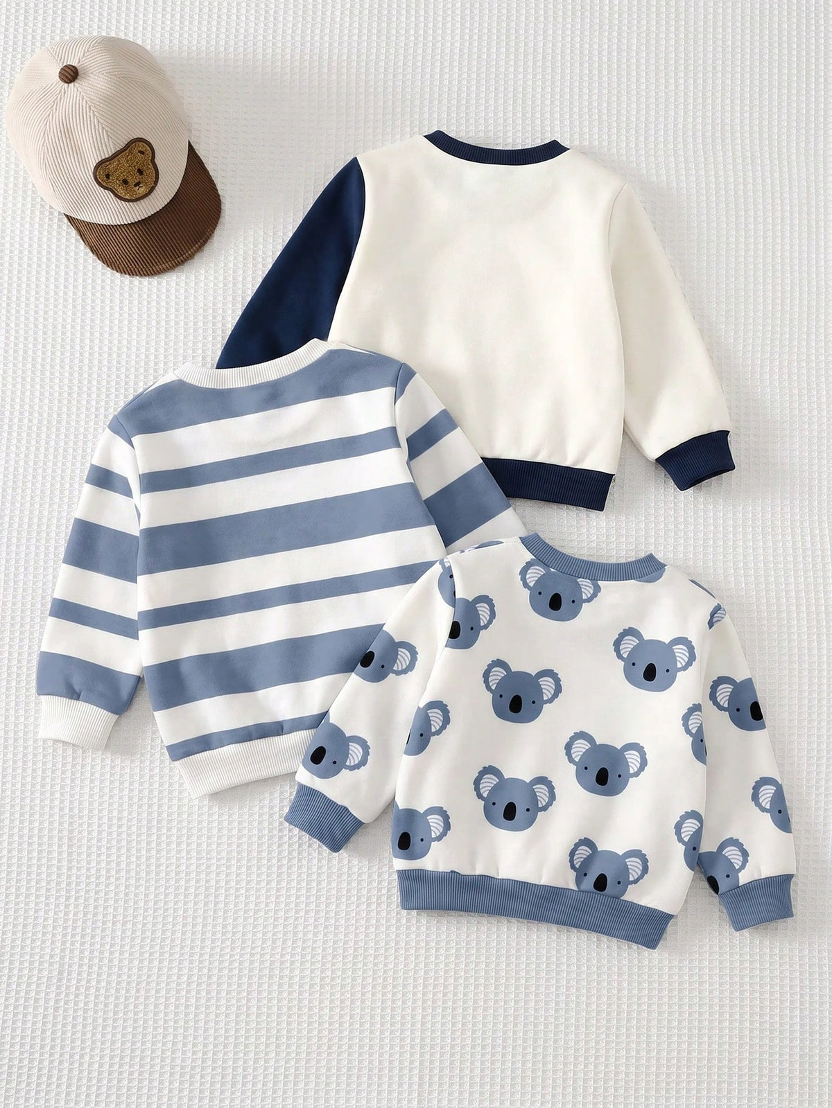 Baby Boy 3pc Colorblock Sweatshirt Set Multicolor