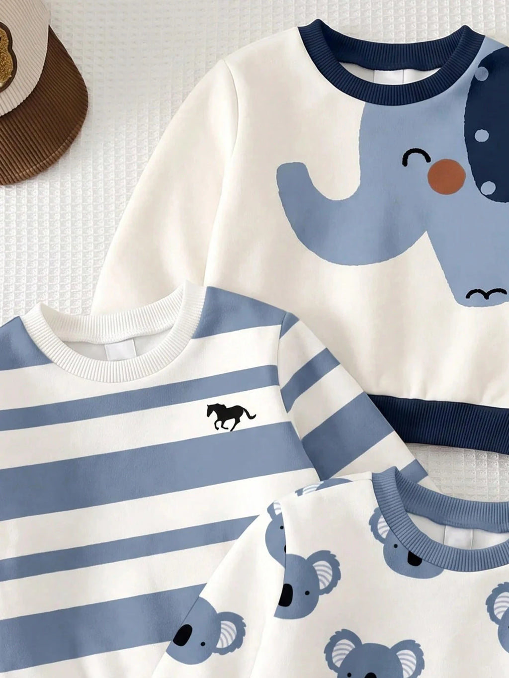 Ensemble sweat-shirt 3 pièces colorblock pour bébé garçon multicolore