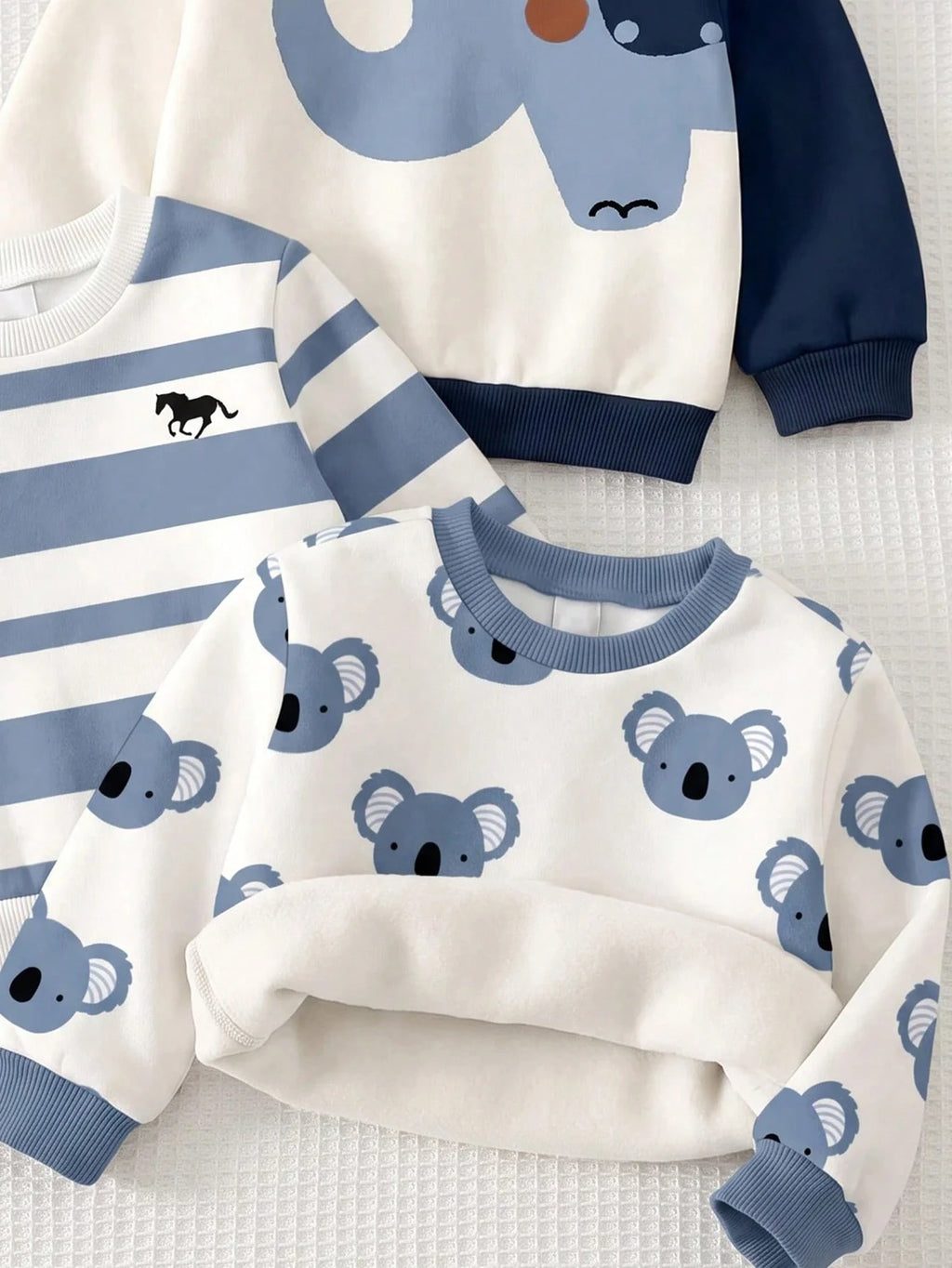 Ensemble sweat-shirt 3 pièces colorblock pour bébé garçon multicolore