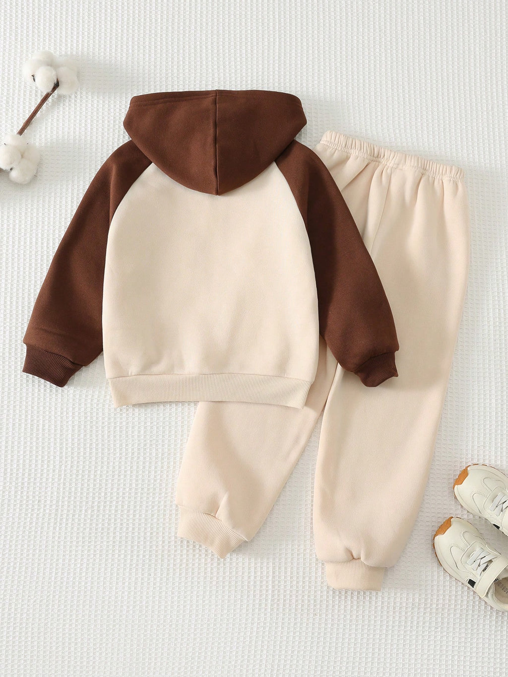 Bambinoo x Cozy Pixies Boys' Colorblock Bear Hoodie & Sweatpants Thermal Set
