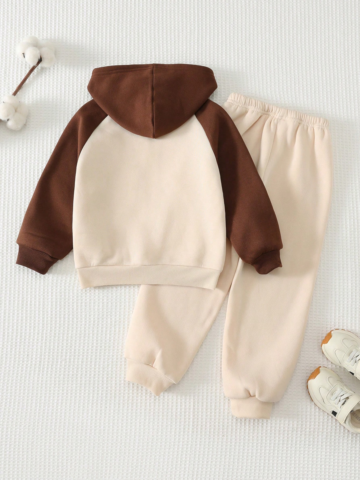 Bambinoo x Cozy Pixies Boys' Colorblock Bear Hoodie & Sweatpants Thermal Set