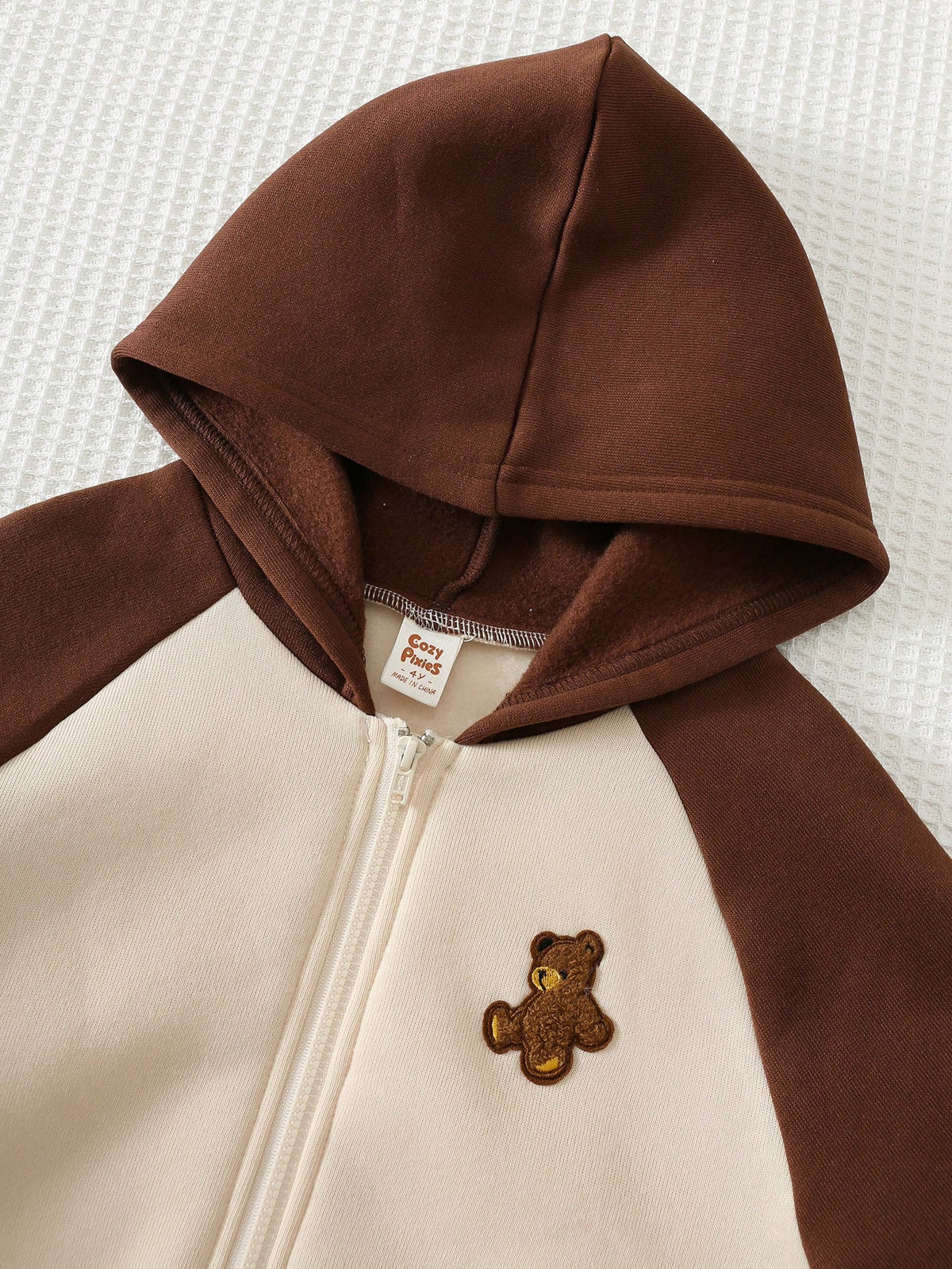 Bambinoo x Cozy Pixies Boys' Colorblock Bear Hoodie & Sweatpants Thermal Set
