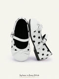 Cozy Pixies Girls' Polka Dot & Black Bow Flat Shoes