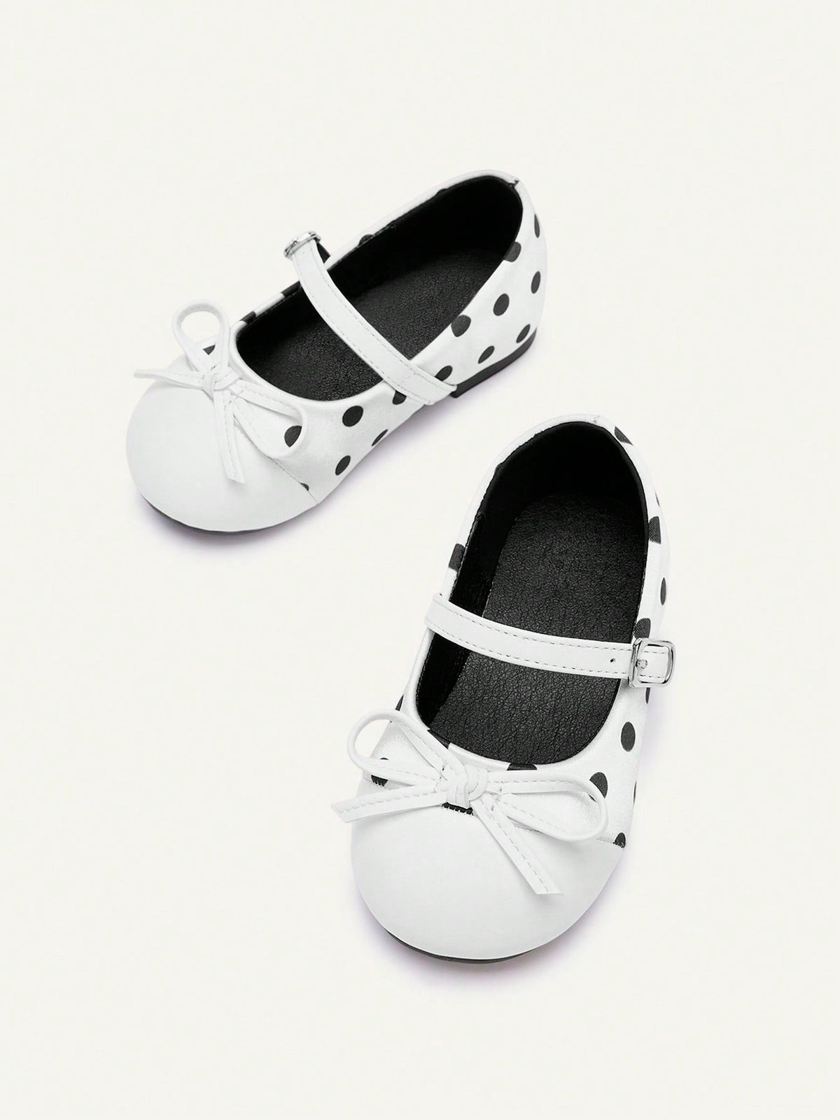 Cozy Pixies Girls' Polka Dot & Black Bow Flat Shoes