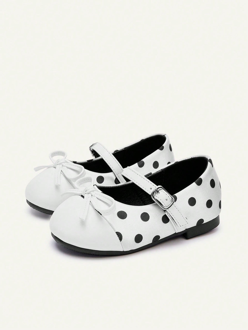 Cozy Pixies Girls' Polka Dot & Black Bow Flat Shoes