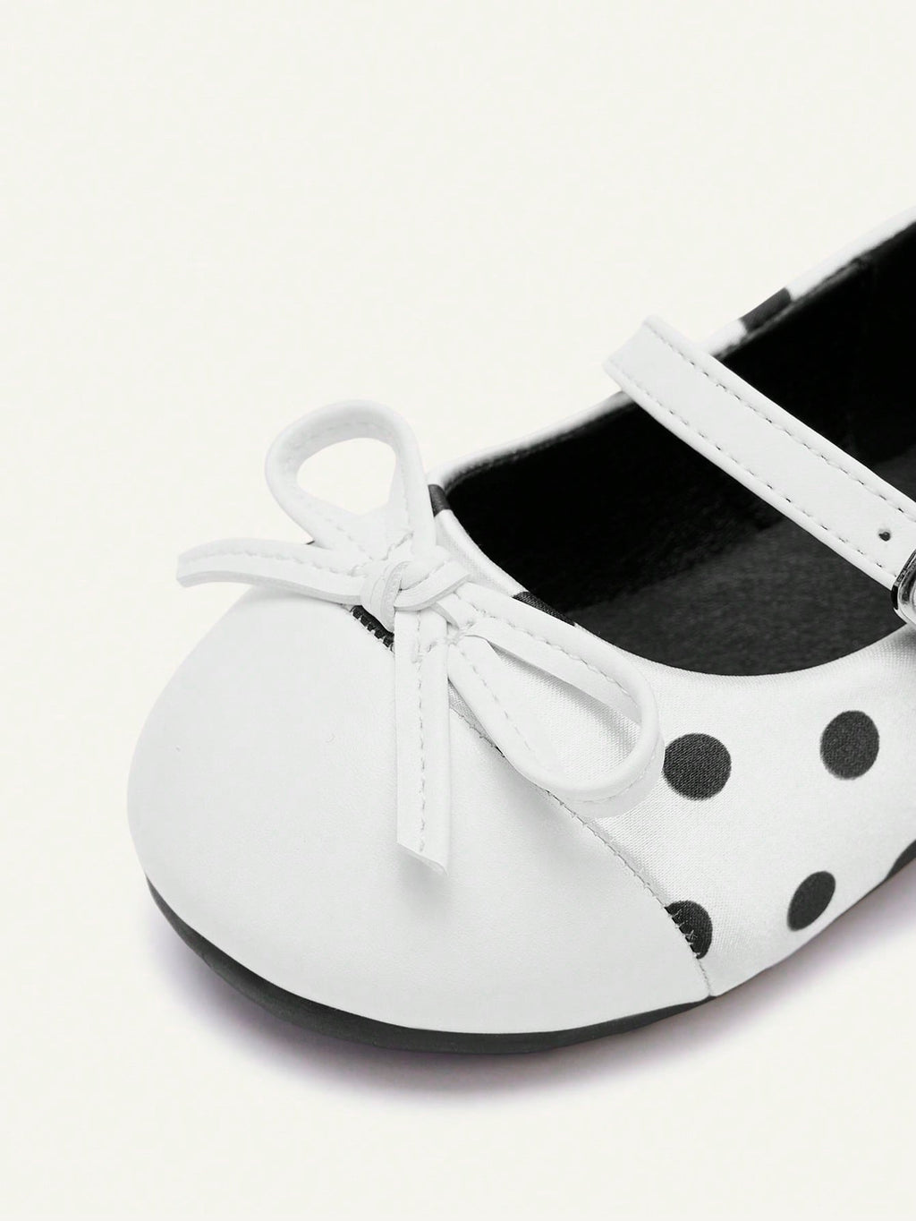 Cozy Pixies Girls' Polka Dot & Black Bow Flat Shoes