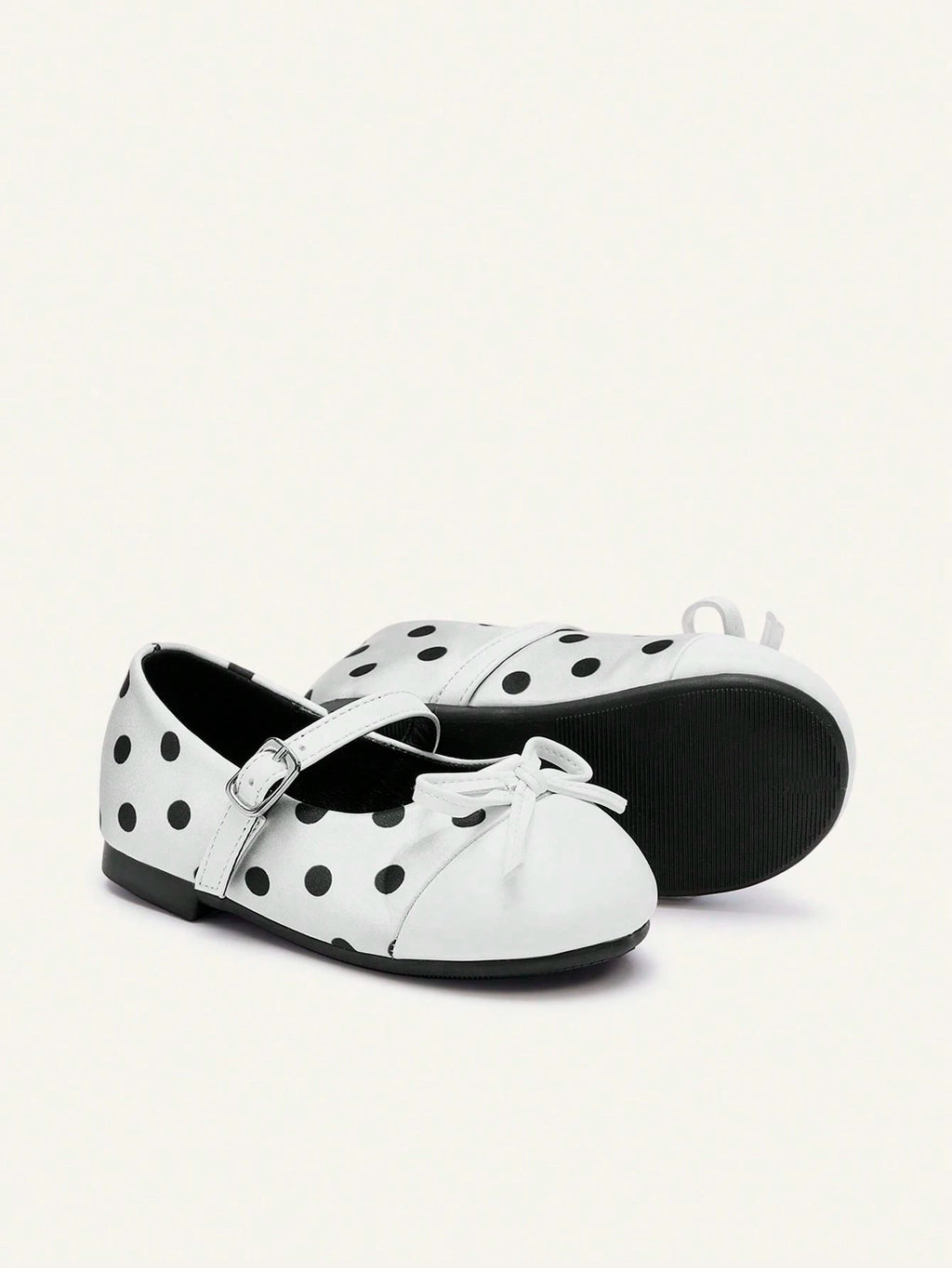 Cozy Pixies Girls' Polka Dot & Black Bow Flat Shoes