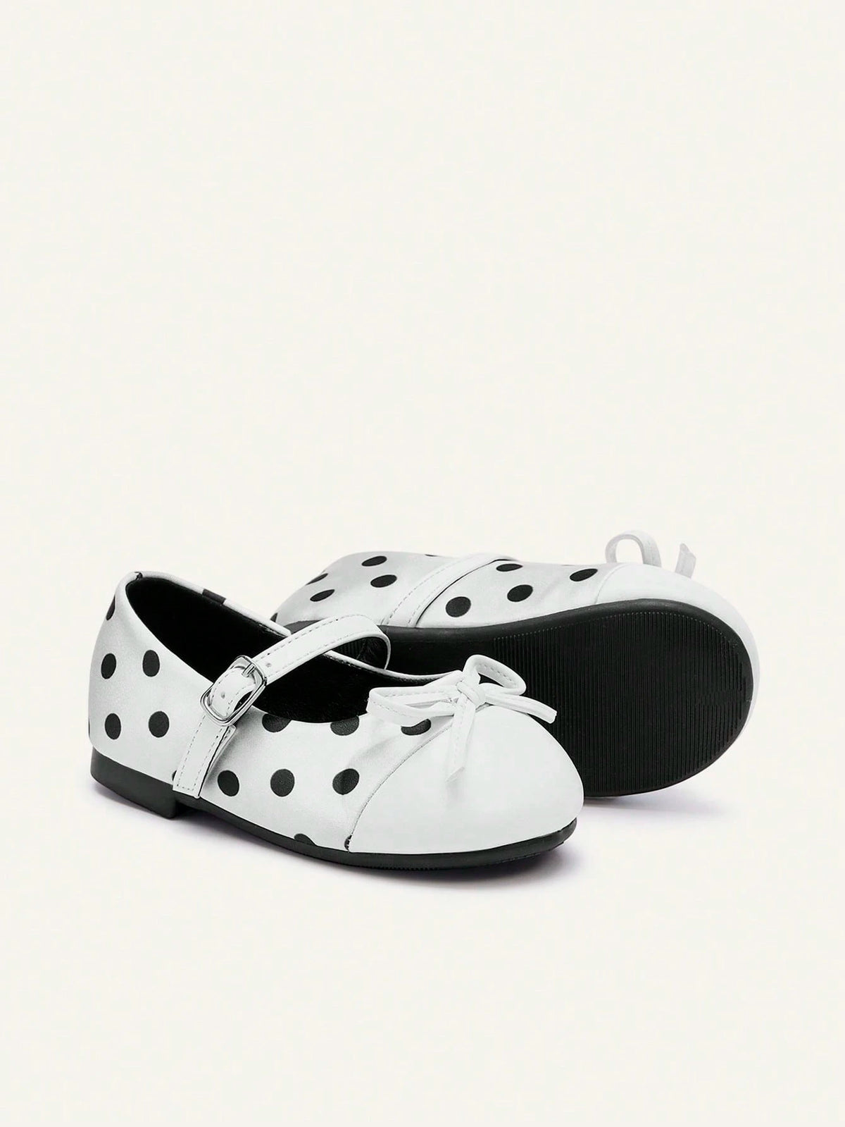Cozy Pixies Girls' Polka Dot & Black Bow Flat Shoes