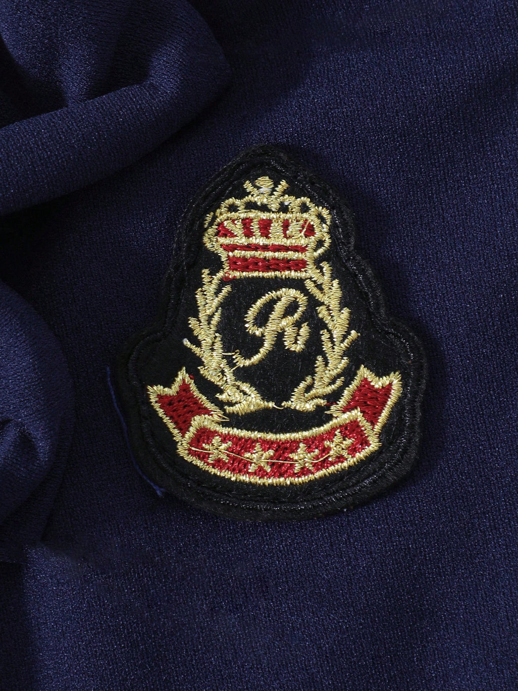Robe Fille Preppy Col Contrasté Nœud Badge