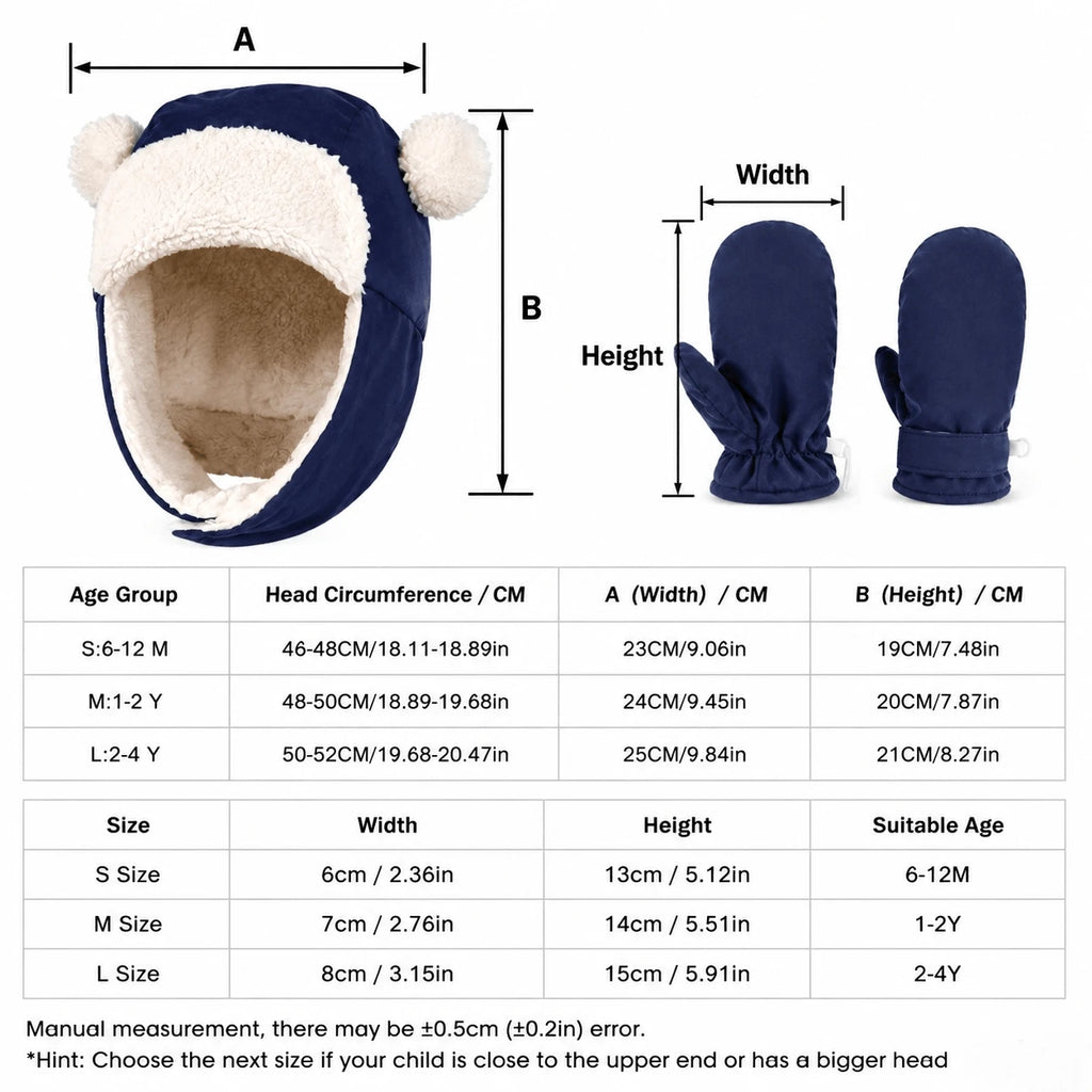 Baby Fleece Hat, Scarf & Gloves 3-Piece Set