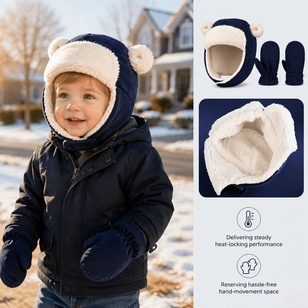 Baby Fleece Hat, Scarf & Gloves 3-Piece Set