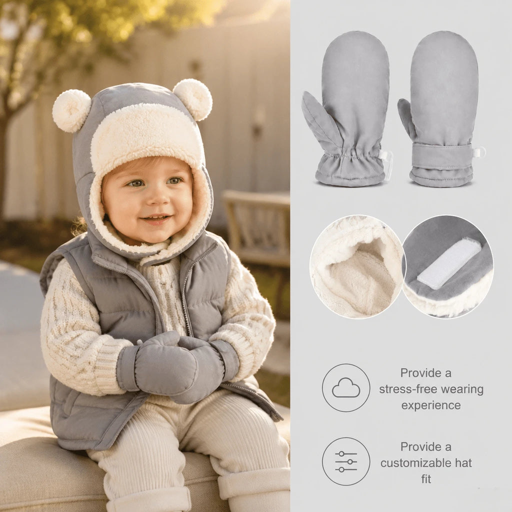 Baby Fleece Hat, Scarf & Gloves 3-Piece Set