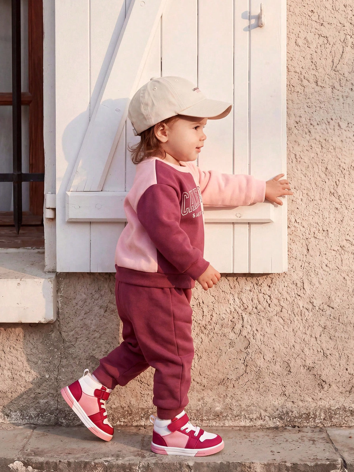 Cozy Pixies Girls' Pink Velvet High-Top Outdoor Sneakers