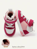 Cozy Pixies Girls' Pink Velvet High-Top Outdoor Sneakers